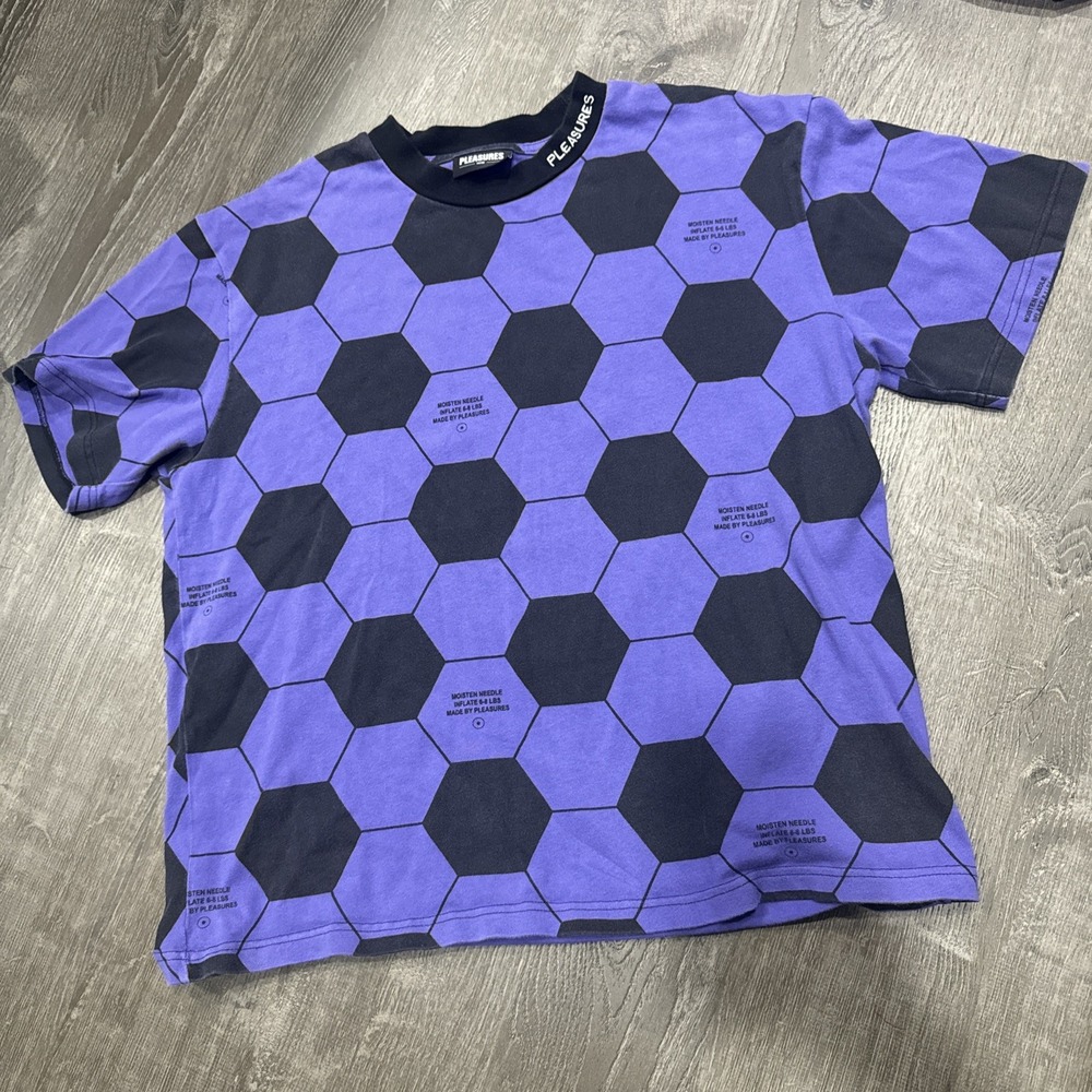Pleasures Shirt Soccer Inflate Streetwear Heavyweight Spellout Designer Logo